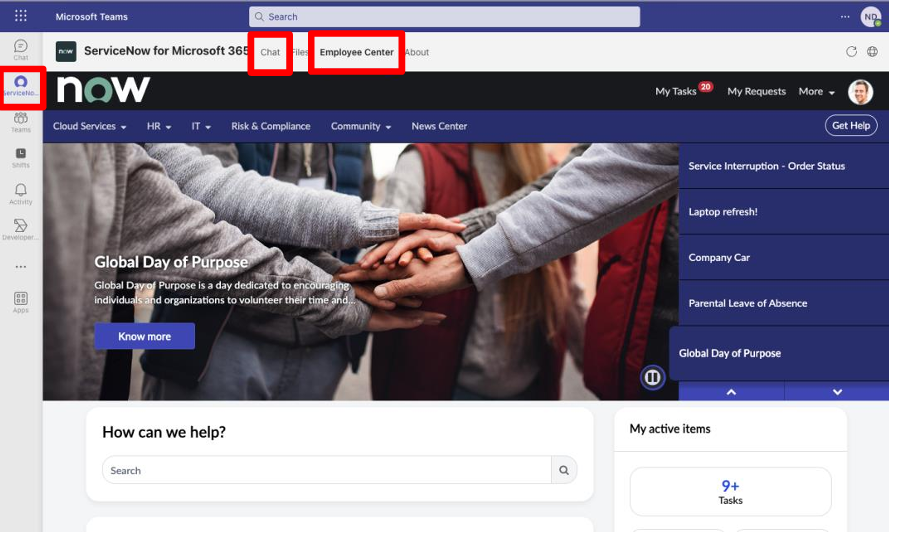 Microsoft Teams ServiceNow integration