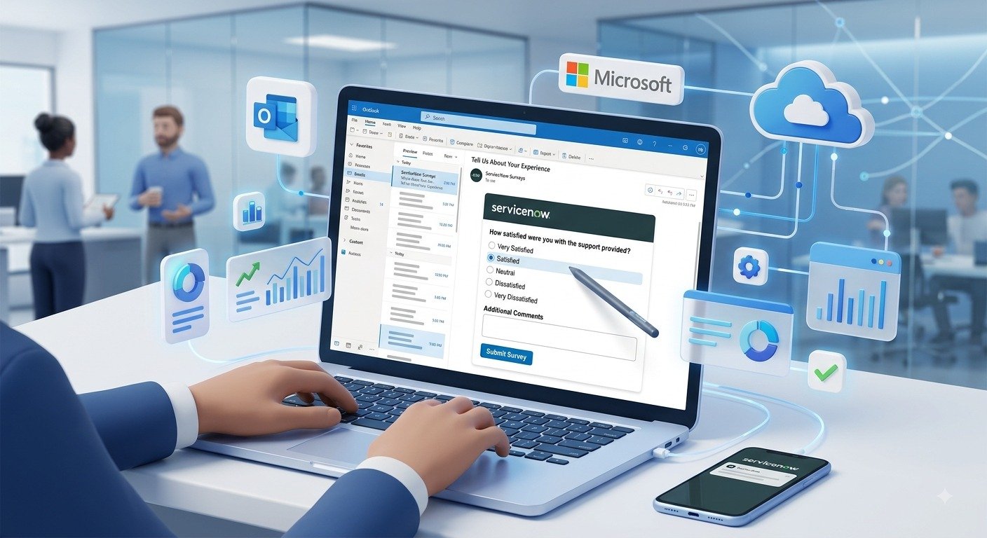 Configure Outlook Actionable Messages in ServiceNow for survey’s